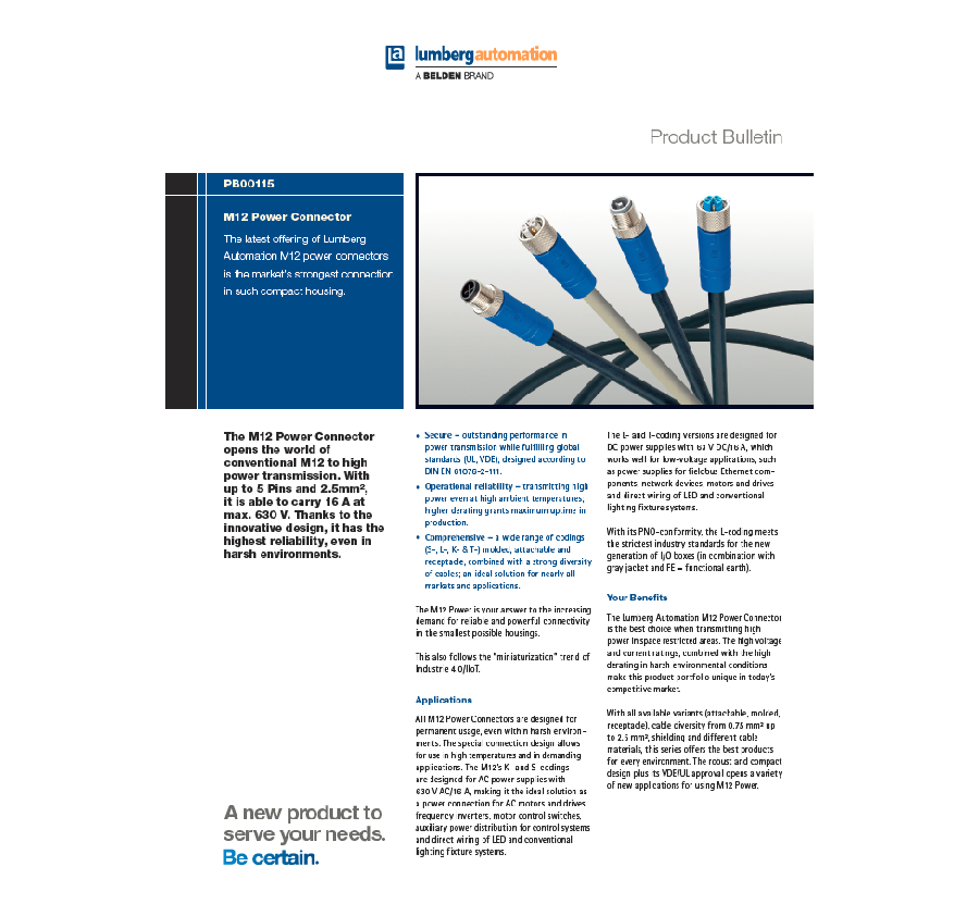 Lumberg Automation M12 Power Connector